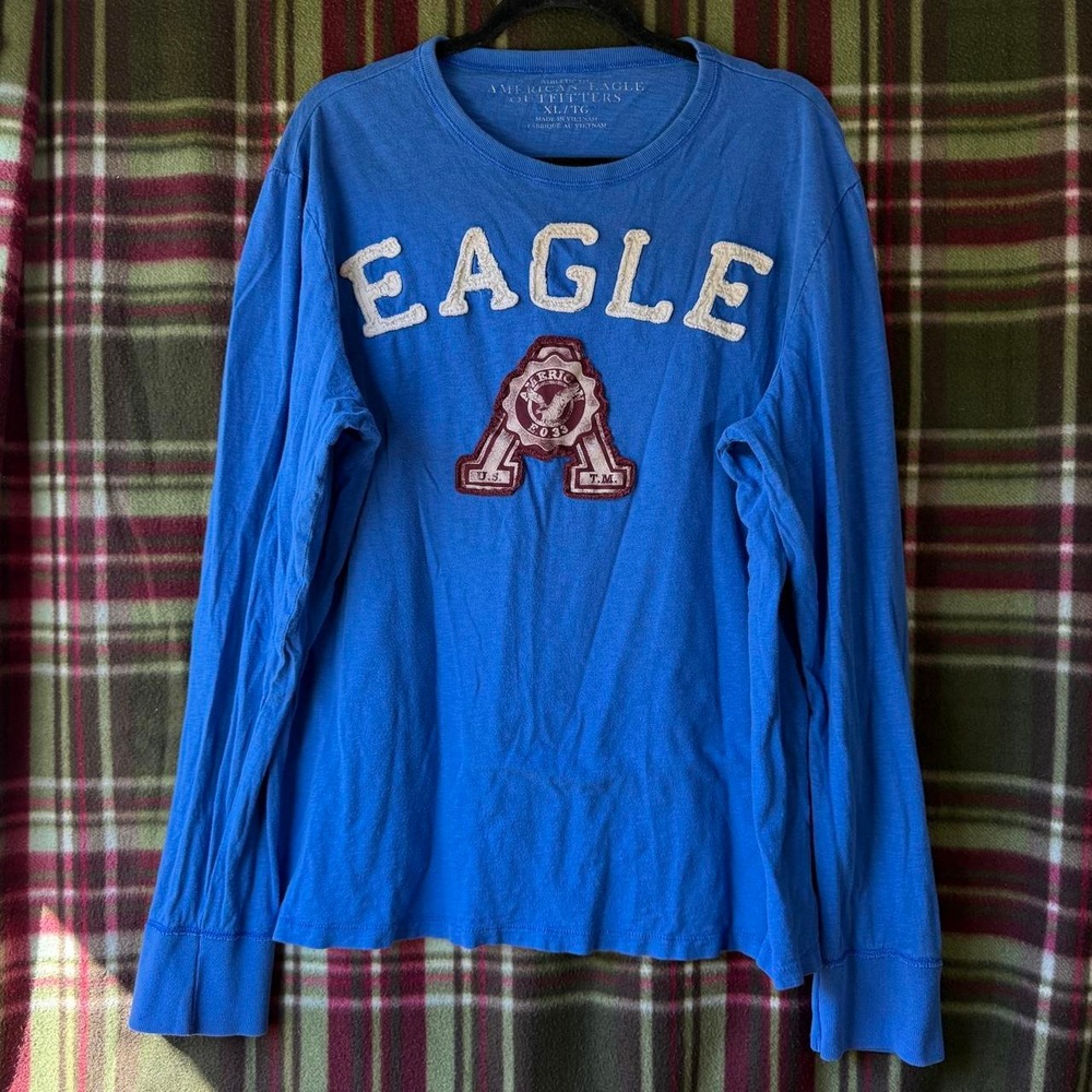 American Eagle Eagle Graphic Long Sleeve Blue XL